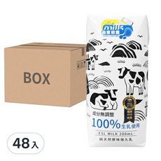 milk 台東初鹿 100%保久乳, 200ml x 24入, 成分無調整, 48入