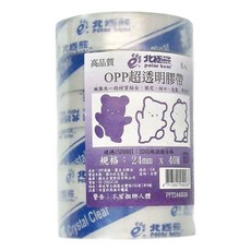 polar bear 北極熊 OPP超透明膠帶 24mm x 40m 6捲, 1組