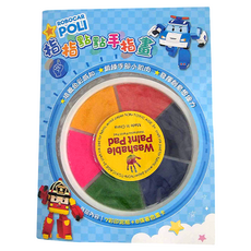 ROBOCAR POLI 救援小英雄 手指畫 Set 8張著色畫卡 7色彩印泥組, 1組
