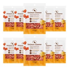  더캣 마블링 슬라이스 고양이 간식 50g, 연어 + 치즈 혼합맛, 10개 