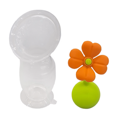 haakaa 第二代小花集乳瓶二件組 Set, 150ML, 食品級矽膠材質, 橘色, 1組