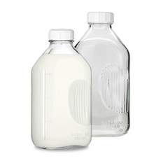 미르 사각 밀폐 갤런 눈금 유리병, 1.9L, 2개 1900ml, 2개