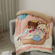 BUHO 布歐 Rilakkuma拉拉熊 超柔軟 泡泡暖絨被 100*120, 100 x 120cm, 夢幻之夜
