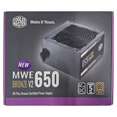 酷碼 Cooler Master New MWE 銅牌 650W V2 電源供應器, 80 Plus 銅牌認證, 5年保固, 主動式PFC設計, 1個