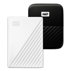 WD My Passport 휴대용 외장하드 + 파우치, 1TB, 화이트