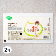 맑은물에 맑은콩 두부, 1kg, 2개