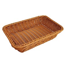 Rattan Rattan 長方形托盤 45 x 35 x 8 cm, 1個, 棕色