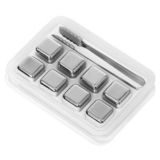 不鏽鋼304冰塊 8入+專用夾子+專用收納盒組, 1組