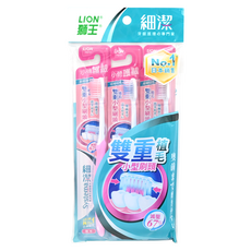 LION 獅王 Systema 細潔 小頭牙刷3支, 極細刷毛設計，深入清潔牙齦溝, 3支, 1組