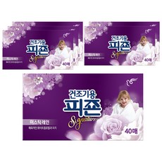 피죤 리치퍼퓸 시그니처 건조기용 시트형 섬유유연제 미스틱 레인 본품 40p, 6개, 40매