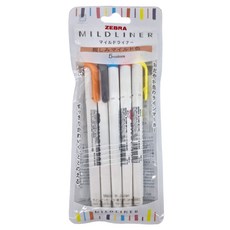 ZEBRA 斑馬牌 MILDLINER 雙頭柔性螢光筆 親和5色組, 5色, 5支