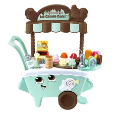 립프로그 아이스크림 카트 디럭스 한영버전 소꿉놀이 세트, 민트초코, 1세트 혼합색상, 1세트
