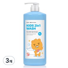 베비언스 리틀카카오프렌즈 키즈 헤어 앤 바디워시 블루, 1L, 3개