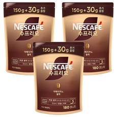 NESCAFE 雀巢咖啡 Supremo美式黑咖啡混合原豆咖啡, 180g, 3個, 1入