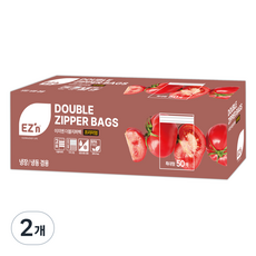 EZn이지엔 프리미엄 더블지퍼백 냉장 냉동 겸용, 특대(XL) 이상, 50개입, 2개