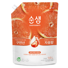 순샘 구연산 자몽 주방세제 리필, 1.6L, 1개
