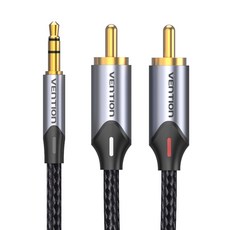 벤션 울트라 직조 3.5mm to 2 RCA 오디오 케이블 혼합색상, BCNBG 1.5m, 1개