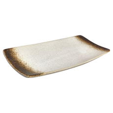 渥思 日式復古陶瓷長盤 9吋 - 芝麻金，長23x寬11x高2cm, 23 x 11 x 2cm, 1個