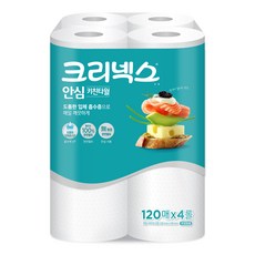 크리넥스 - 크리넥스 안심 천연펄프 키친타월, 120매, 4개