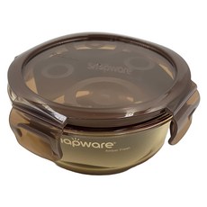 Corelle Brands 康寧餐具 Snapware 琥珀色耐熱玻璃保鮮盒 圓形, 1個, 400ml