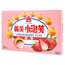 義美 小泡芙 草莓 3包, 171g, 3盒