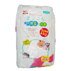 GEX 小動物柔軟白淨棉紙墊料，1公斤，天然消臭成分，抗菌，1週消臭, 1kg, 1包