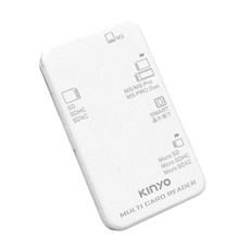 Kinyo 多合一晶片讀卡機 37 x 16 x 66mm 線長15cm 27.6g, KCR-6251, 白色, 1個