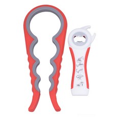 Push 廚房用品 多尺寸四卡位防滑開蓋器, 5合1多功能檸檬開罐器套裝, 多功能開瓶器, 炫彩型, 1個