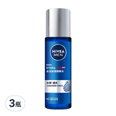 NIVEA 妮維雅 男士水活保濕精華水 2X高涵水玻尿酸+深海巨藻 水潤透亮, 150ml, 3瓶