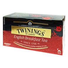 TWININGS 唐寧茶 英倫早餐茶 Set 25包, 解膩好選擇 濃郁茶香, 2g, 1盒