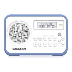 SANGEAN 山進電子 二波段 數位式時鍾收音機, LCD顯示器, PR-D30, WHITE-BLUE