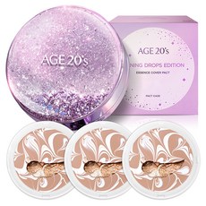 에이지투웨니스 샤이닝 드롭 에디션 뉴오리지널 에센스 커버 팩트 케이스 + 리필 13g x 3p, 23호(화이트라떼), 1세트