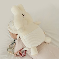 jellymom 嬰兒頭枕, 1個, 兔子(乳白色)
