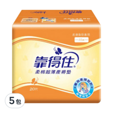 Kotex 靠得住 超薄產褥墊, 35cm, 20片, 5包