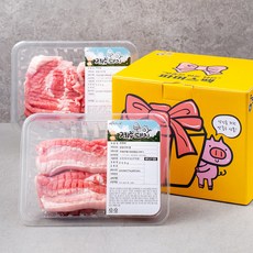 도뜰 제주돼지 삼겹살 500g + 목심살 500g 간편 선물세트 (냉장), 1세트