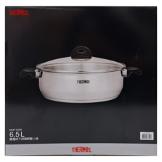 THERMOS 膳魔師 電磁爐適用 不銹鋼饌饗火鍋 6.5L, 30cm, KOP-W30, 1個