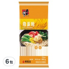 五木 雞蛋麵, 外軟內Q，口感絕佳, 300g, 6包
