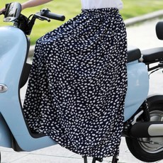 品屋 半身防曬裙 涼感遮陽裙 可穿防走光 抗UV 適用機車/電動車, 衣長 95 x 寬 135cm, 藏青白點, 1件