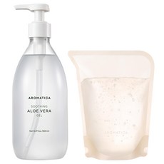 아로마티카 수딩 알로에 베라 젤 500ml + 리필 500ml, 1세트
