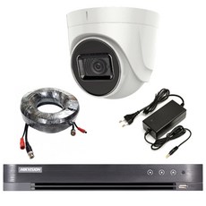 하이크비전 CCTV 4K 800만화소 실내용 돔 카메라 녹화기 30m 세트, DS-7204HUHI-K1(녹화기) ,DS-2CE76U1T-ITPF(카메라), SH-24122CN(어댑터)