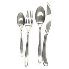 PUSH! 牛排刀叉勺西餐餐具 四件組, 316不鏽鋼+420刀具鋼, 刀(23.5cm) + 叉(20.5 x 2cm) + 大餐勺(20.5cm) + 小餐勺(16.2cm) 四件組, E162-1, 1組