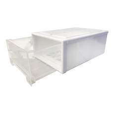 透明抽屜收納盒 13L (白色), 可堆疊, 適用於各式衣物和雜物, 1個