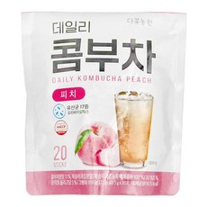 Danongwon 乳酸菌康普茶 水蜜桃口味，20包，每杯僅16卡路里，獨立包裝，方便攜帶，德國紅茶菌萃取，無酒精, 5g, 1袋