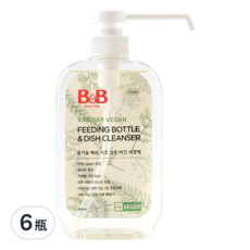 B&B 奶瓶餐盤洗潔精 600ml，含樹梅醋，純素, 6瓶