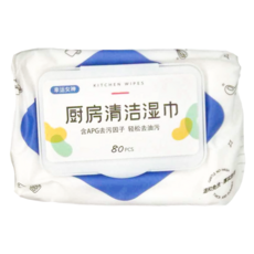 幸運女神 廚房清潔濕巾, 含APG去污因子 輕鬆去油污, 80pcs, 20 x 10 x 7cm, 3包