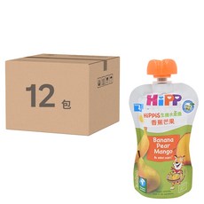 HiPP 喜寶 生機水果趣 香蕉芒果 100g, 無添加, 方便寶寶吞嚥, 外出方便攜帶