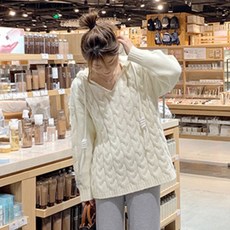 루나걸 여성용 제니 꽈베기 후드 니트