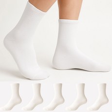 Dadoori 男款雙層氣墊長筒運動襪, 5組, 女白