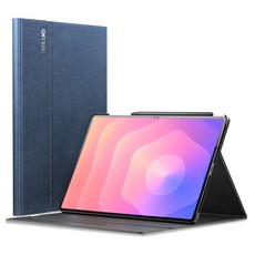 VISBYH S펜 수납 북커버 스탠드 태블릿 PC 케이스, 블루, 1개
