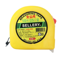 SELLERY 舍樂力 傳統捲尺，10米x25公釐，台尺/文公尺/公分, 10m, 1個